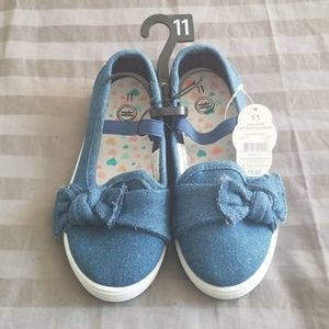 Blue Jean Frayed Bow Shoes